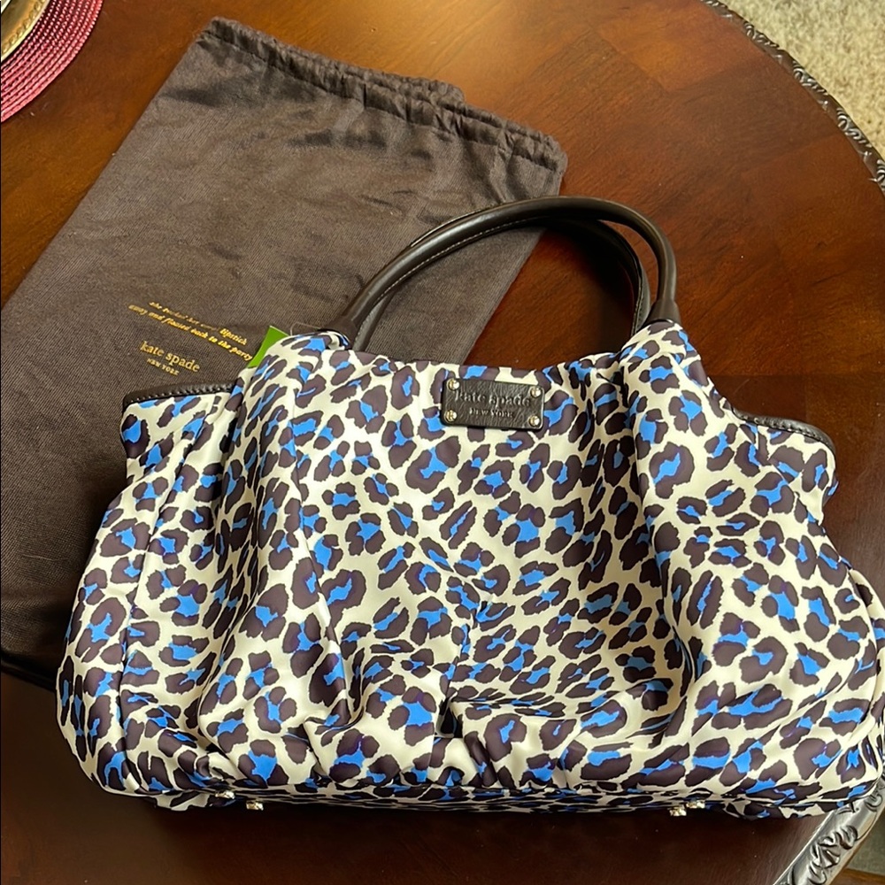 Kate Spade Blue Leopard Print Bag
